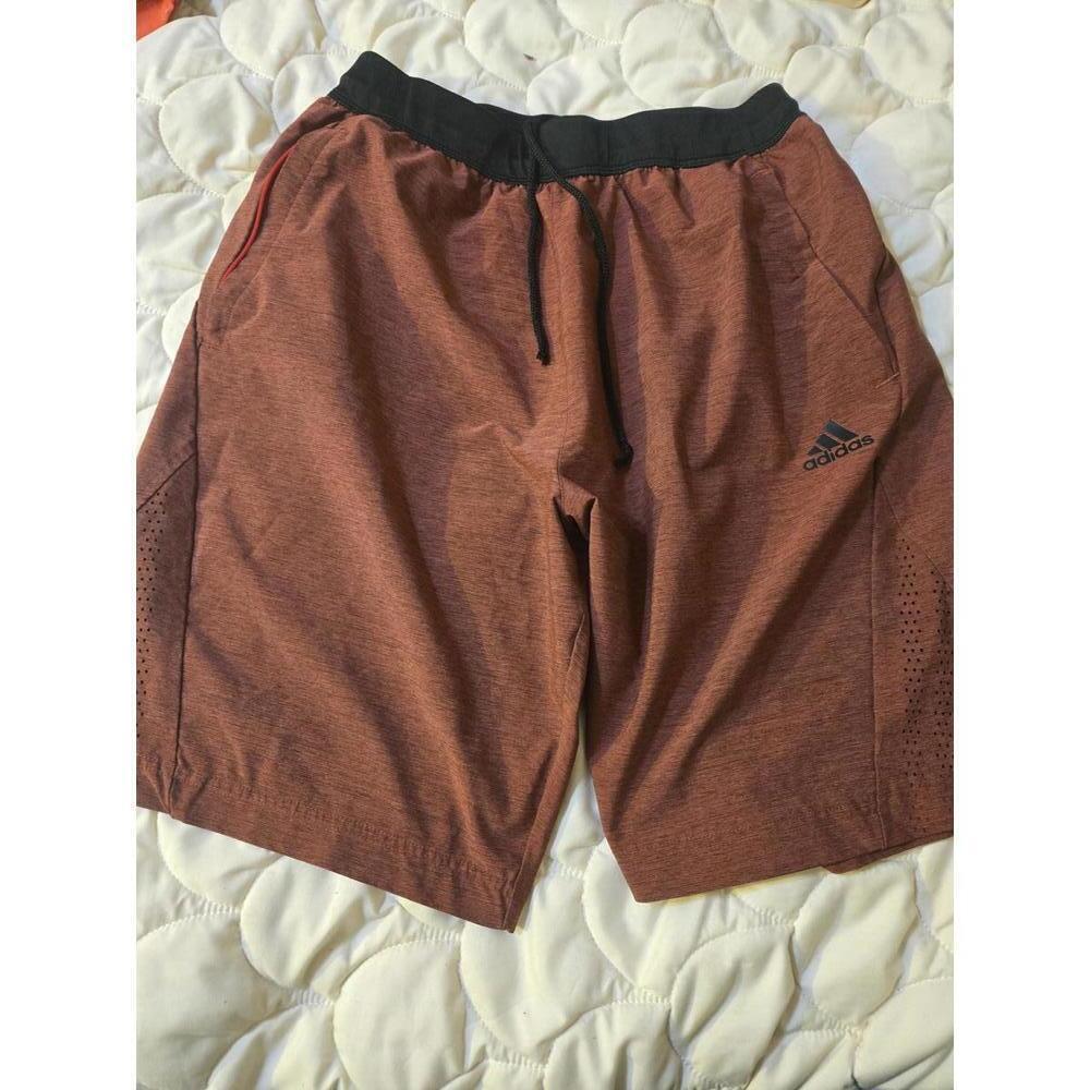 Adidas Men's Casual Shorts in Red with Black Waistband